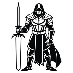 Obraz premium Illustrative medieval knight warrior character design