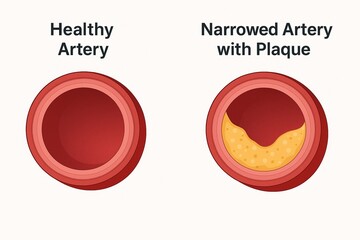 Healthy vs diseased coronary artery comparison