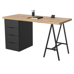 Stylish loft style desk with a sturdy metal frame and wooden top. Perfect for home office, study or creative studio. Modern design and functionality in one.
