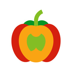 Bell Pepper Sliced Vector Illustration
