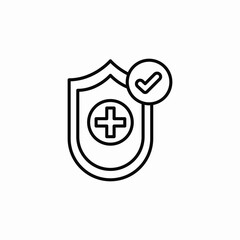 medicine protection shield icon sign vector