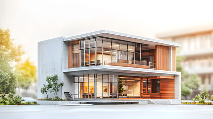 Fototapeta premium Architectural section cut showing floors, walls, stairs, and structural components.