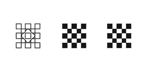 Transparency icon of 3 types: color, black and white, outline. Isolated vector sign symbol.

