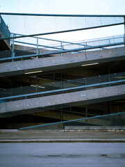 Road up a parking house in the street