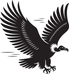 Silhouette of a Vulture in Flight