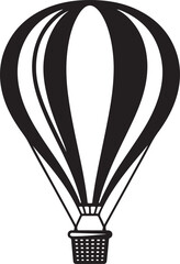 Classic hot air balloon silhouette icon.