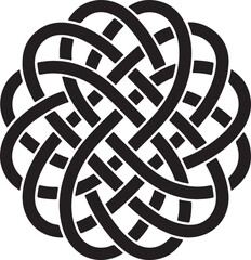 Intricate Celtic Knot in Black and White