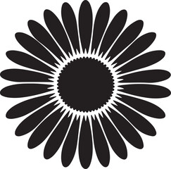 Minimalist flower blossom design in monochrome