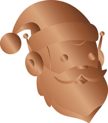 Bronze Santa Claus Robot Head