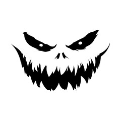 Spooky Halloween Face Silhouette Scary Drawing