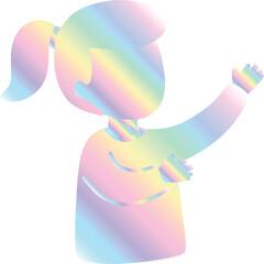 Holographic Girl Waving