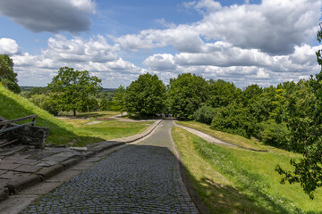 Dirt road in the summer park