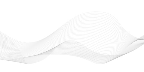 Fototapeta premium Abstract wavy lines on transparent background with grey smooth element swoosh speed wave modern stream background. You can used for banner, template, wallpaper, business wave curve lines background. 