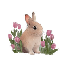 rabbit with flower