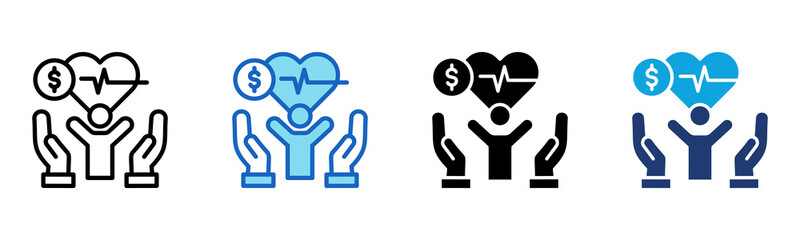 Financial Wellness icon Multi Style Vector Illustration