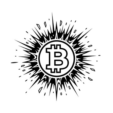 BITCOIN LOGO ESPLOSO - 1