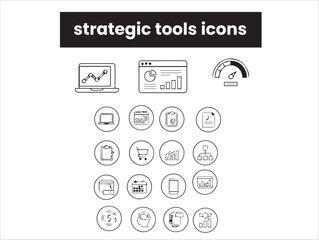 Real estate strategic tools icons