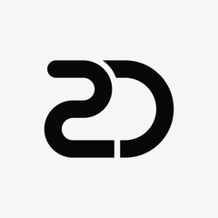 ZD Initial Typography Logo