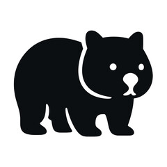 Fototapeta premium Simple black and white wombat silhouette illustration