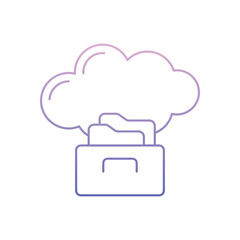 Cloud Storage Gradient Line Icon Set � Modern Minimal Vector Pack for Web, App, and UI Design