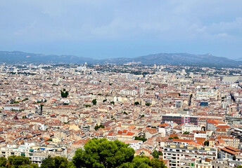 Aerial view in Marseille France