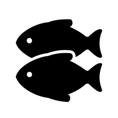 Two simple black fish swimming symbol in vector illustration format art