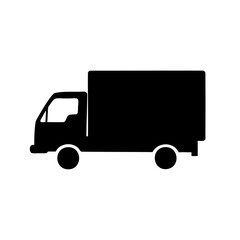 Black and White Truck Silhouette for Delivery and Transportation Concept