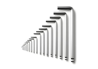 Obraz premium Precision Allen Key Set on White