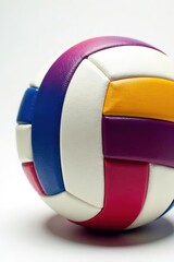 Close-up of volleyball; bright white background, round, surface