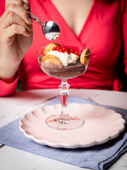 Chocolate Dessert at a Cafe