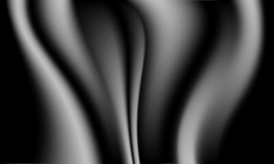 Abstract satin curtains in elegant black and white illustrating graceful movement and texture