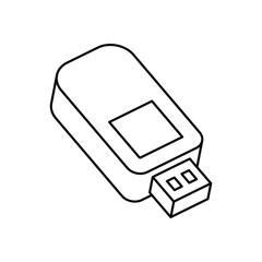 USB Drive Oultine Icon - Technology Symbol