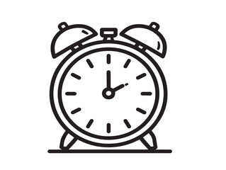 Sleek Alarm Clock Design with Stylish Simple Vector Line Art