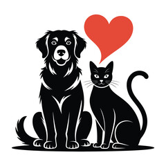 Dog and Cat Together in Loving Harmony A Heartwarming Depiction