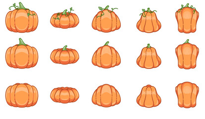 set of pumpkins