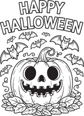 Happy Halloween Silhouette Design. Halloween Black cat peeking illustration clipart design, silhouette illustratio.trendy baby rainbow, pumpkin letters.