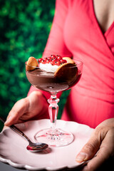 Chocolate Dessert at a Cafe