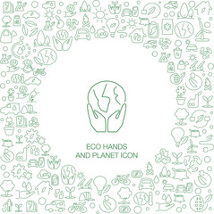 Eco Hands and Planet Icon