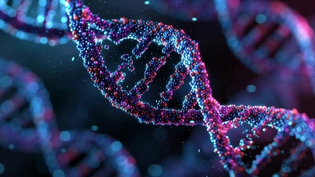 Rotating DNA Double Helix in Biotech Medical Animation
