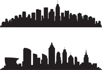 Naklejka premium Stunning city skyline silhouettes for modern design
