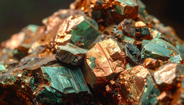 Copper Ore. Copper ore often has a greenish, bluish, or brown color due
