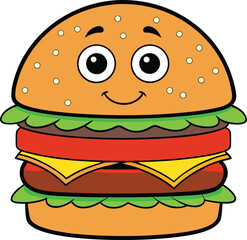 Vector Illustration of a Hamburger