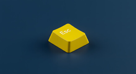 Yellow Esc Key on Dark Blue Background