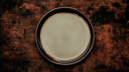 Empty plate on wooden table
