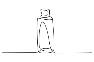 Shampoo bottle continuous one line drawing vector illustration . one line Icon drawing with white background