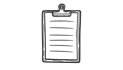 Simple, hand-drawn clipboard with lined paper