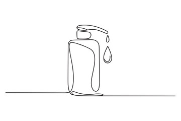 Shampoo bottle continuous one line drawing vector illustration . one line Icon drawing with white background