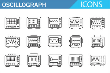Oscilloscope Icons — Clean Outline Electronics Instruments