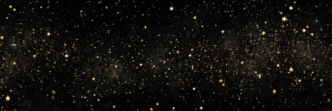 Cosmic gold dust scattered across a dark expanse