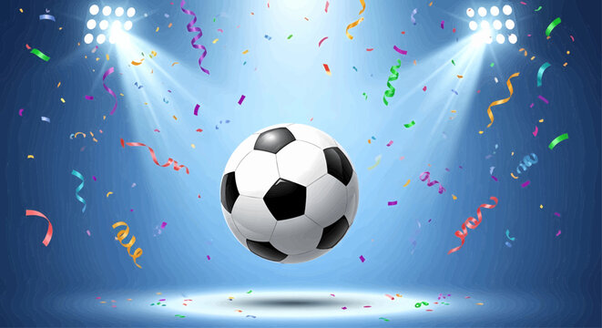 Soccer ball football sport graphic design illustration of a championship victory celebration and tournament match - Powered by Adobe
